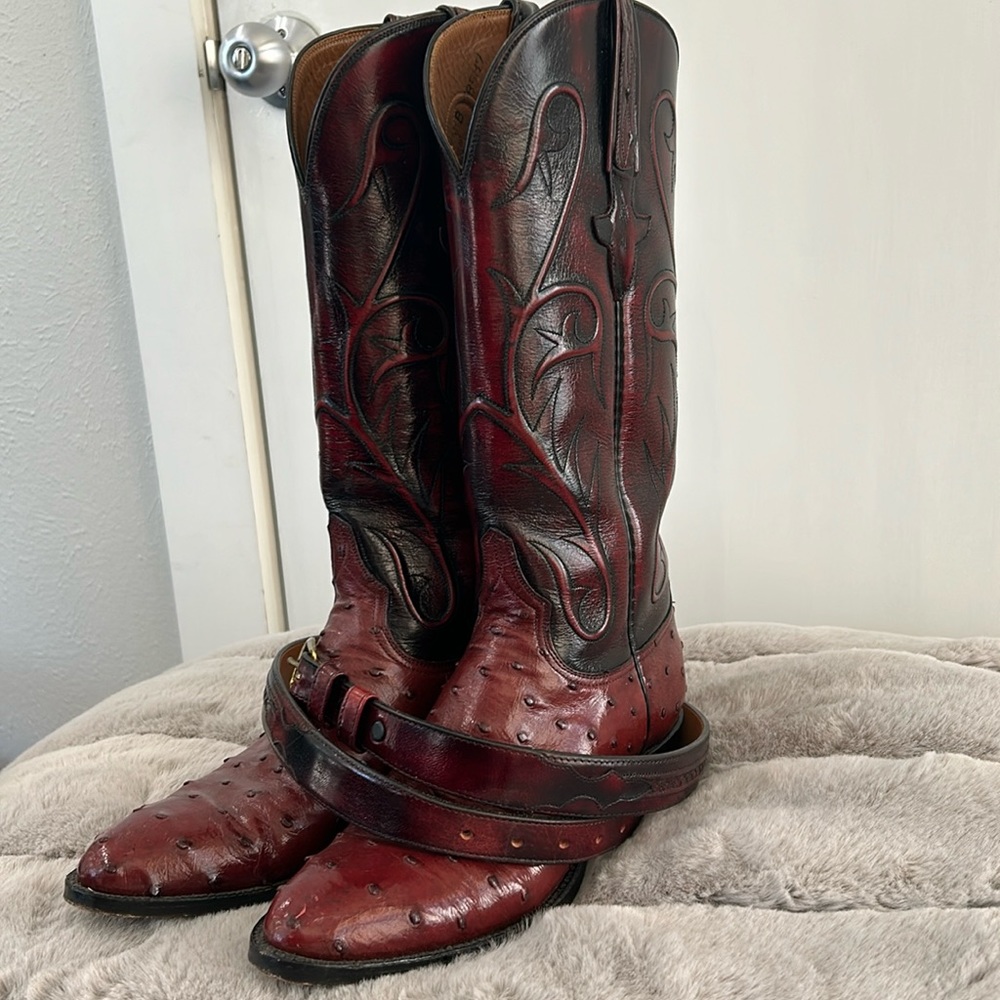 Lucchese ladies ostrich full quill with goat top lightly worn size 7B